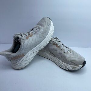 Hoka Cream and Tan Athletic Shoes